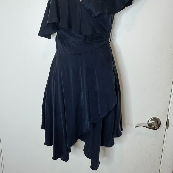 Zimmermann One-Shoulder Ruffled SIlk Wrap MIdi Dress Size 0 - Picture 4 of 11